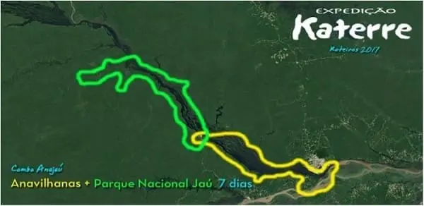 Mapa Rota Parque Nacional Jaú e Anavilhanas - 7D